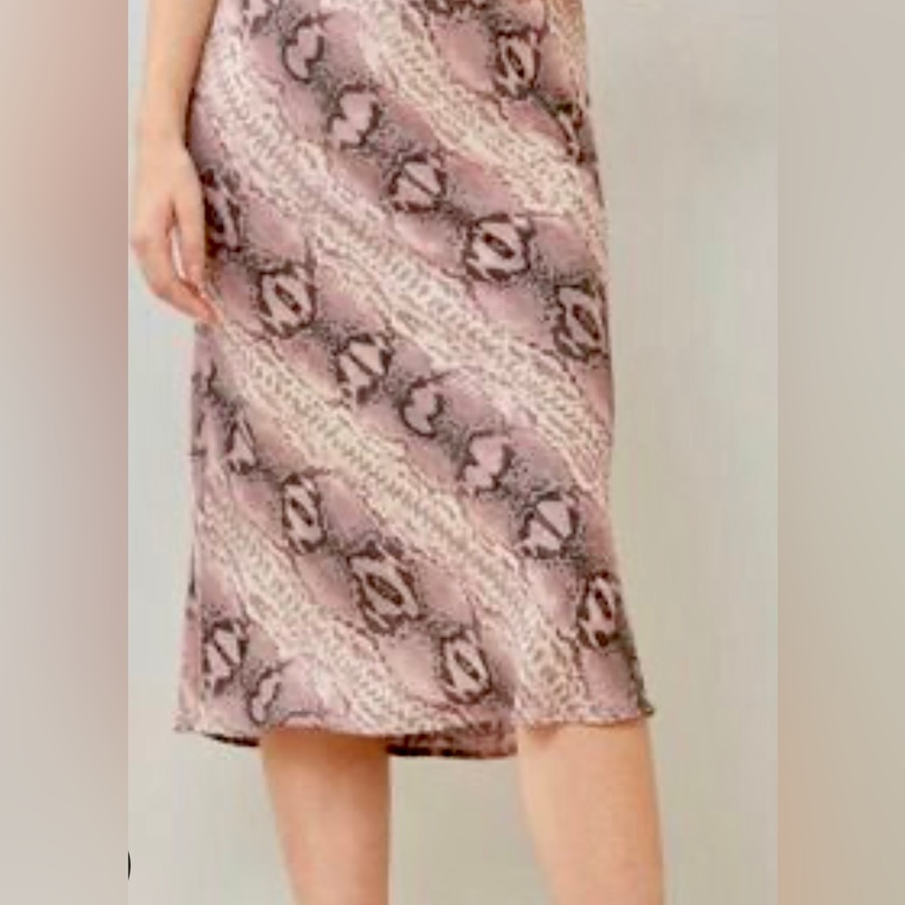 NWOT South Moon Under Pink Snake Skin Midi Skirt - Size M